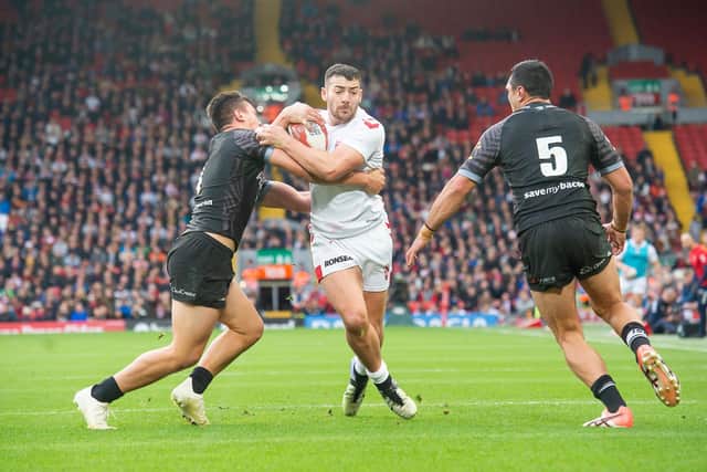 Leeds Rhinos' Jake Connor played for England against New Zealand in 2018, but is expected to miss out on Ashes selection despite his Man of Steel honour. Picture by Allan McKenzie/SWpix.com.