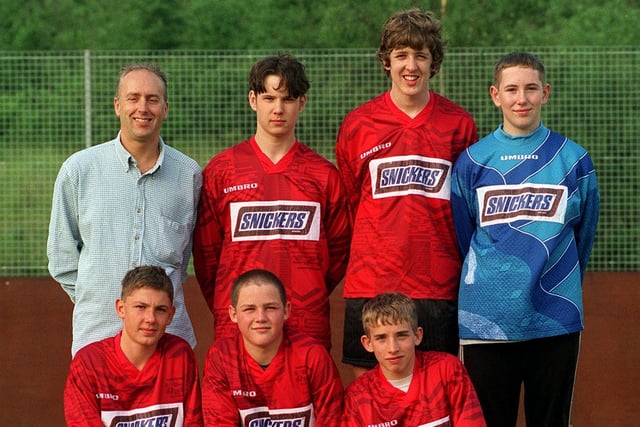 Kippax Colts B who took part in the Snickers Midnite League five-a-side competition at South Leeds Stadium in June 1997.  Back row, from left, are Steven Hull (manager), Chris Stott, Alex Batley and Matthew Otley. Front row, from left, are Tom Ritchie, Richard Laycock (captain) and Kevin Robinson.