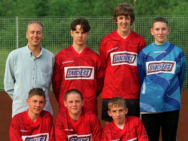 Kippax Colts B who took part in the Snickers Midnite League five-a-side competition at South Leeds Stadium in June 1997.  Back row, from left, are Steven Hull (manager), Chris Stott, Alex Batley and Matthew Otley. Front row, from left, are Tom Ritchie, Richard Laycock (captain) and Kevin Robinson.