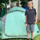 Billy, 13, has been sleeping in a tent for over a year to raise money for Emmaus Leeds.