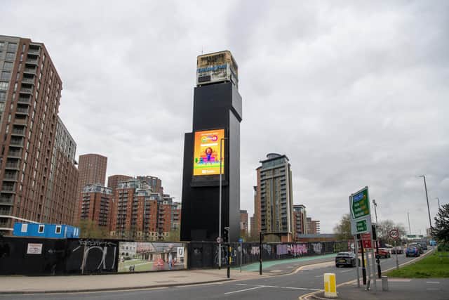 The YEP/ YP Clocktower at the former offices on Wellington Street, Leeds. Photograph by Tony Johnson.