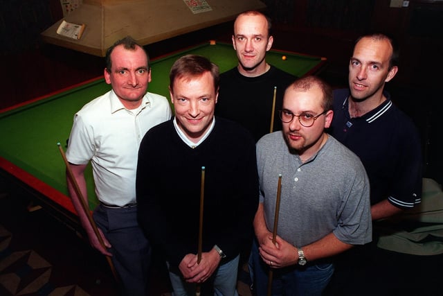 South Leeds Conservative Club A-team pictured in November 1998.  From left are Philip Baldwin, Tony Biggart, Andy Hatfield, Dave Lucas and Damian Hatfield.