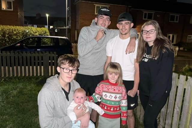 Family ties: Rowan, Noah and Emily, Alex, Oscar and Ava.