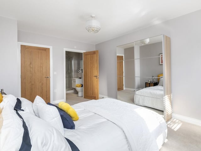 Each of the flats has two bedrooms, including some with en suite bathrooms.
