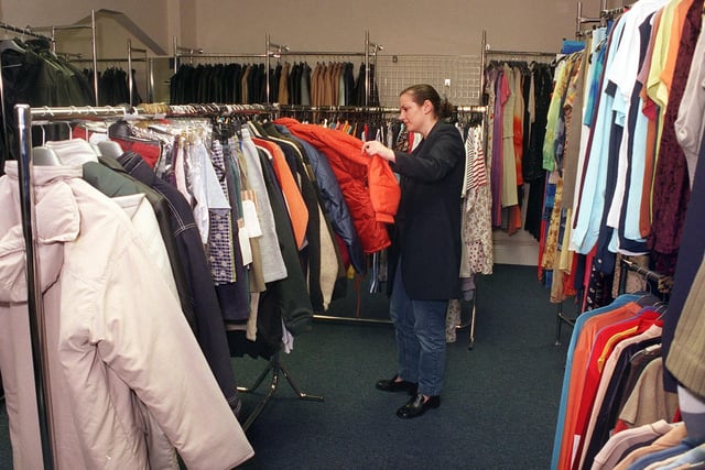 Inside Wetherby Fashions on Grant Avenue in April 1999.