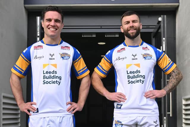 New signings Brodie Croft, left and Andy Ackers will kick off thier Leeds Rhinos Super League careers against their former club Salford Red Devils. Picture by Matthew Merrick/Leeds Rhinos.