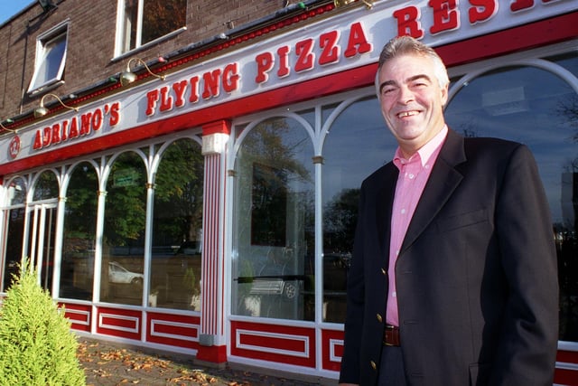 Adriano's Flying Pizza was celebrating its 25th anniversary. Pictured is Adriano Piazzaroli outside the restaurant.