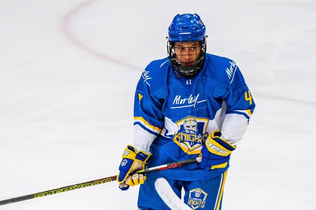 GOOD WEEKEND: Lawrence Dean followed up his mano fht ematch performance at Hull Jets with a goal in the 7-4 loss at Billingham Stars. Picture: Kev Bland/Knights Media.