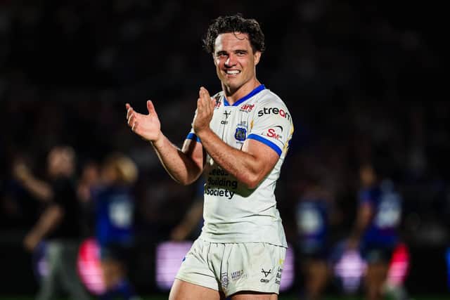 Brodie Croft's touchdown for Leeds Rhinos against Wakefield Trinity was his 25th of the season. Picture by Alex Whitehead/SWpix.com.
