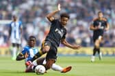 WARNING: From Brighton's Moises Caicedo, left, pictured tackling Leeds United's Tyler Adams in August's victory against the Whites at the Amex. Photo by Bryn Lennon/Getty Images.