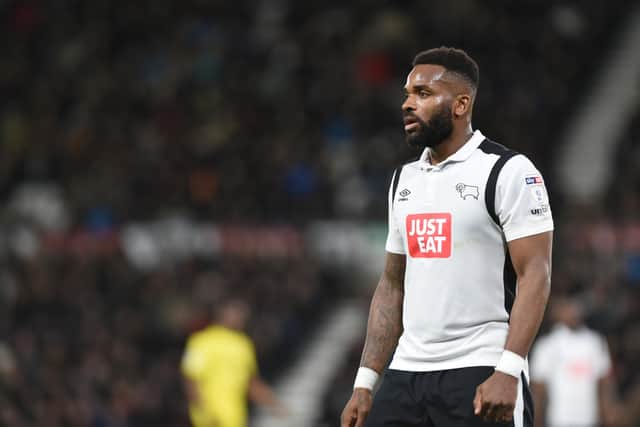 Derby, ENGLAND- FEBRUARY 21: Darren Bent of Derby County looks on during the Sky Bet Championship match between Derby County and Burton Albion at the iPro Stadium on February 21, 2017 in Derby, England (Photo by Nathan Stirk/Getty Images).