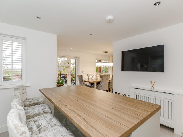 Looking from the breakfast kitchen to the dining area or snug.