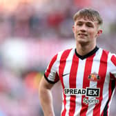 SUNDERLAND, ENGLAND - MAY 13: Joe Gelhardt of Sunderland looks on during the Sky Bet Championship Play-Off Semi-Final First Leg match between Sunderland and Luton Town at Stadium of Light on May 13, 2023 in Sunderland, England. (Photo by George Wood/Getty Images)