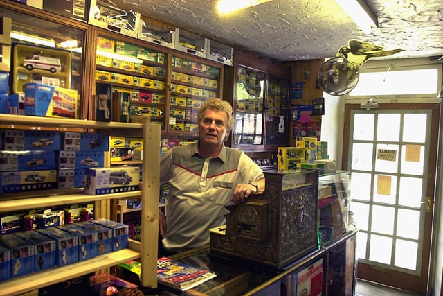 Robin Dove at the Magpie Collectors Shop on Regent Street. He was holding a closing down sale in August 2003.
