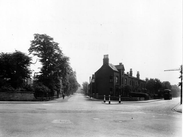 The junction of St Michael's Road and Cardigan Road, seen from North Lane pictured in June 1949.