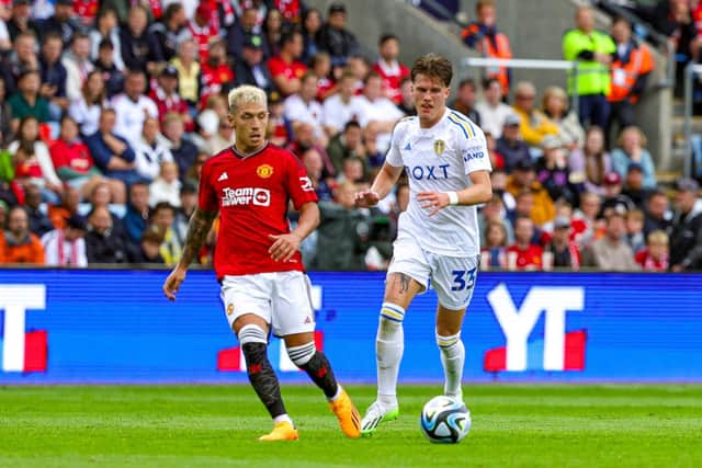 WHITES RETURN: For Leo Hjelde, right, pictured during Wednesday's pre-season friendly against Manchester United in Oslo.