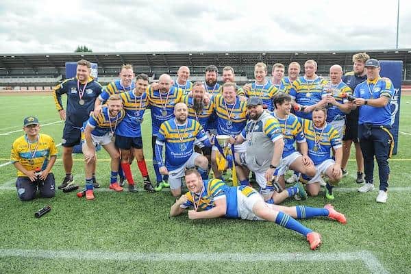 Rhinos celebrate winning the PDRL Grand Final. Picture by Tom Pearson/SWpix.com.