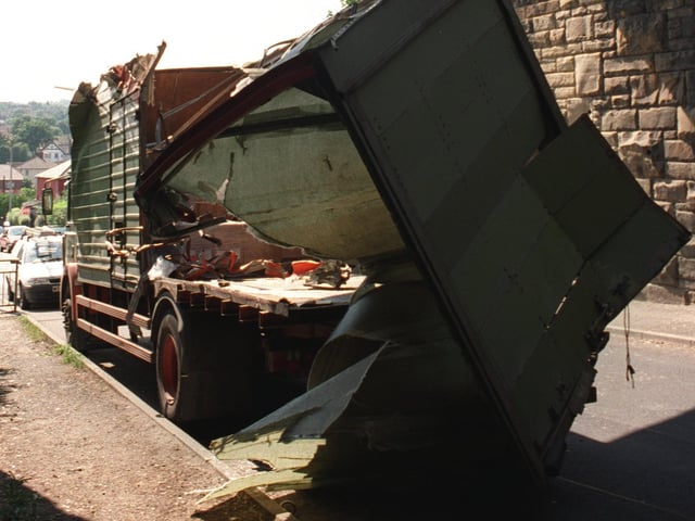 It proved a bad date at the office for this driver after his lorry hit a bridge on Swinnow Road in August 1997.