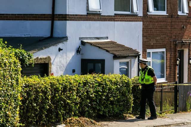 Police at the scene in Rosgill Drive, Seacroft. Picture: James Hardisty
