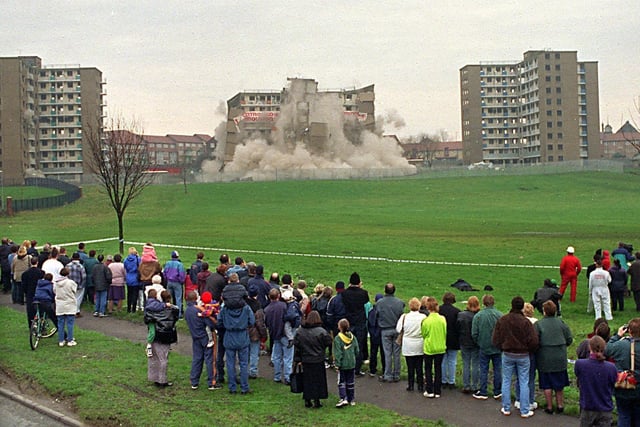 Do you remember the controlled explosion which demolished three ten-storey tower blocks at Rigton Drive in Leeds in December 1997?