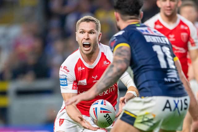 Matt Parcell in action for Hull KR against Leeds Rhinos last season. Picture by Allan McKenzie/SWpix.com.