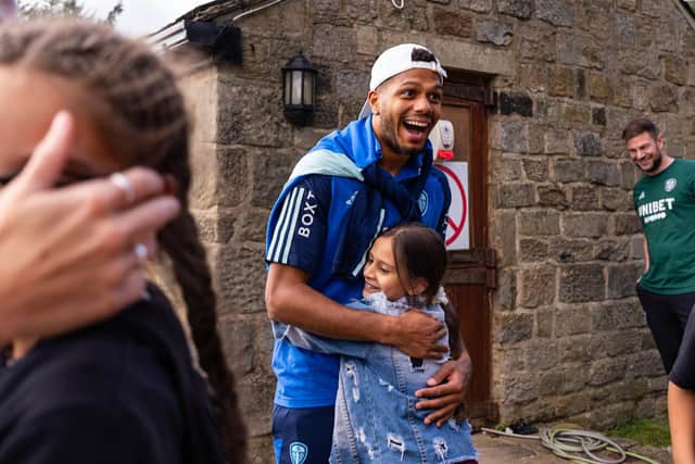 Georginio Rutter was given the chance to experience first-hand the sense of fun and adventure that exists at Lineham Farm with Leeds Children's Charity. Photo: DANNYRICH.co.