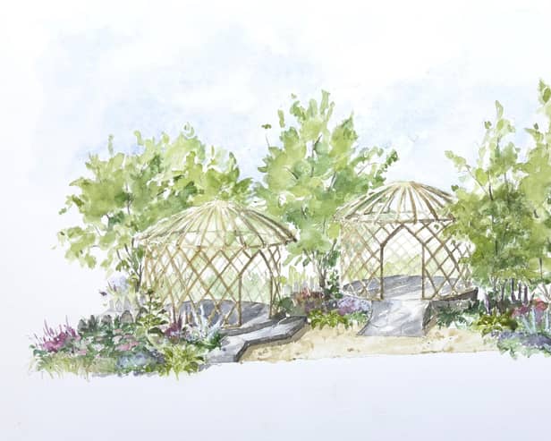 The RNIB Legacy Garden, set to be debuted at this month's RHS Flower Show at Wentworth Woodhouse