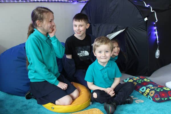 Swillington pupils exploring the sensory room