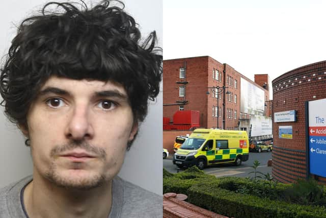 Rory Freeman, 31, of Dewsbury Road, Leeds, attacked an elderly woman in Leeds General Infirmary (Photo left: WYP)