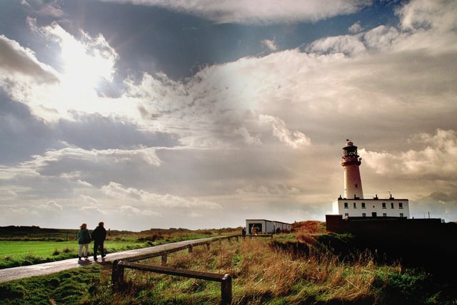 The lighthouse at Flamborough Headis captured in all its glory against the dramatic autumn sky in October 1999.