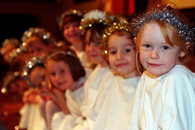 Angels in the Christmas Nativity play at St Theresa's Primary School in Cross Gates in December 1999.