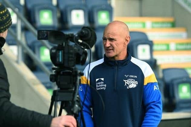 Skipper Ash Handley reckons Leeds Rhinos will be better for another pre-season under coach Brad Arthur, pictured. Picture by Jonathan Gawthorpe.