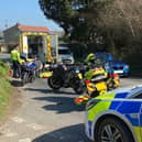 A DocBike attends the scene of an accident.