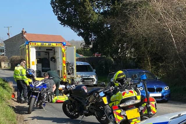 A DocBike attends the scene of an accident.