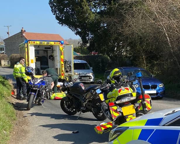 A DocBike attends the scene of an accident.