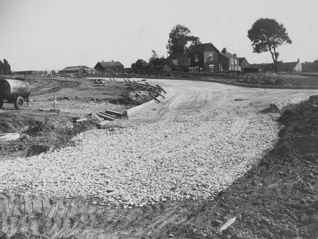 A close up of the new roads for Colton Village in 1980.