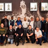 SPECIAL GUESTS - Leeds United Foundation launched their Veterans Extra-Time cafe at Elland Road, with Junior Firpo joining the group to talk about his time at the club. Pic: Daniel Richardson/LUFC