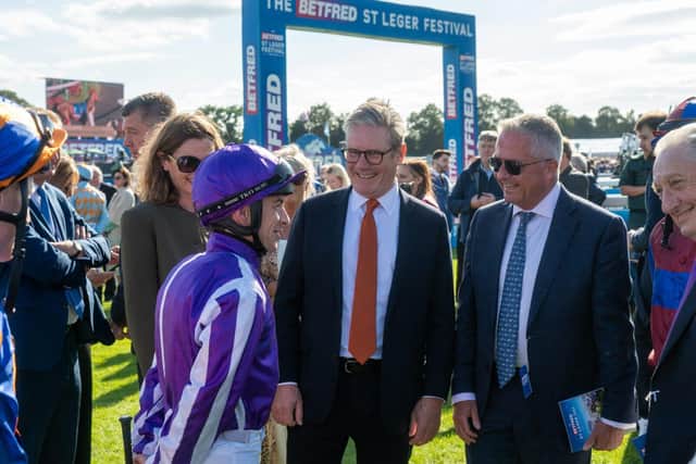 Prime Minister Keir Starmer at Doncaster Racecourse