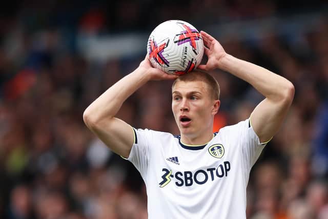 LEFT BACK STINT: For Leeds United right back Rasmus Kristensen, above, as a second half substitute against Crystal Palace. Photo by Matt McNulty/Getty Images.