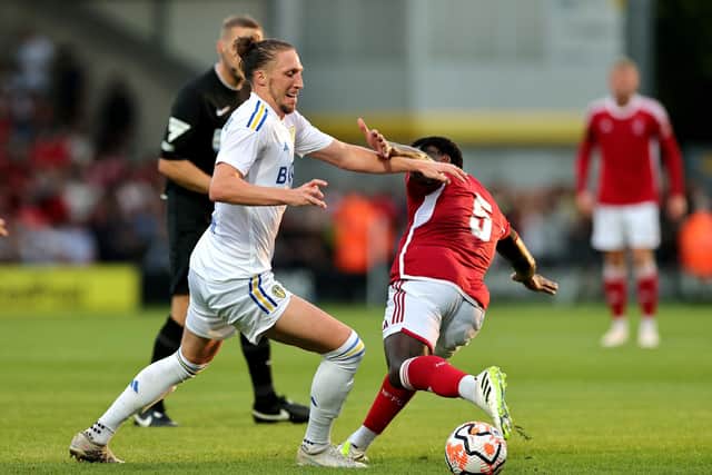 BOOST: For Leeds United and defender Luke Ayling, above, the right back darting past Orel Mangala in last week's 2-0 win against Nottingham Forest en route to back to back victories and clean sheets. Photo by David Rogers/Getty Images.