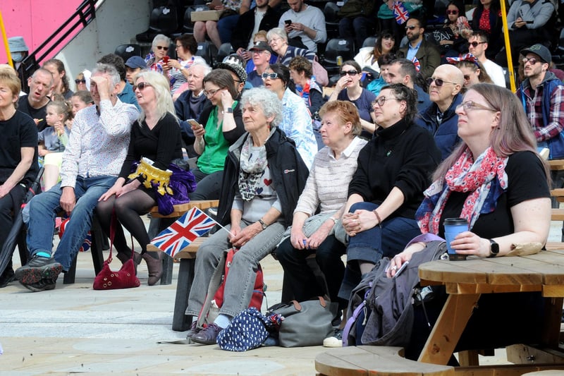 All eyes were on the big screen as the ceremony from Westminster Abbey got underway.