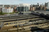Leeds Station viewed from Hilton Granary Wharf. PIC: Simon Hulme