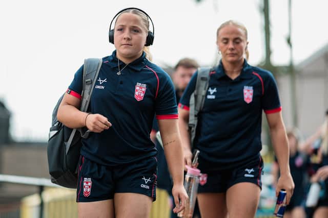 Leeds Rhinos' Ruby Bruce and Lucy Murray have been named the England performance squad. Picture by Alex Whitehead/SWpix.com.