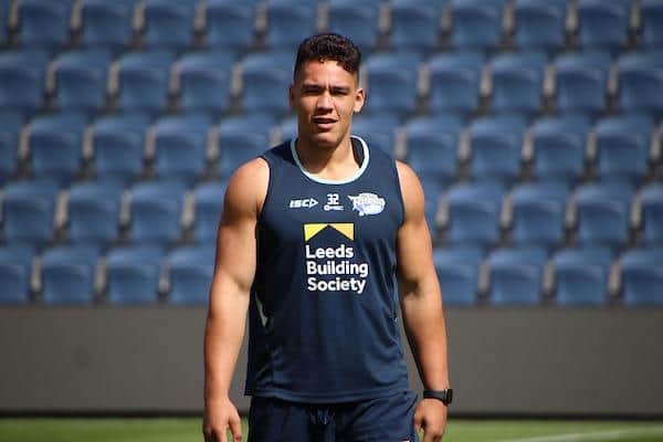 Tyler Dupree during a Rhinos training session at Headingley in 2020. Picture by Phil Daly/Leeds Rhinos/SWpix.com.