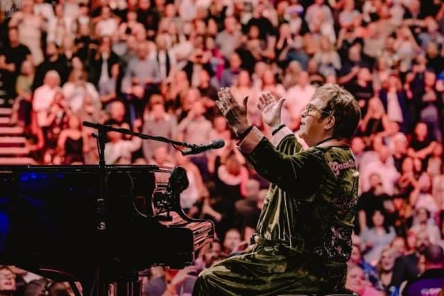 Sir Elton John takes in the adulation from the crowd during his incredible set at the First Direct Arena in Leeds. Photo: Ben Gibson