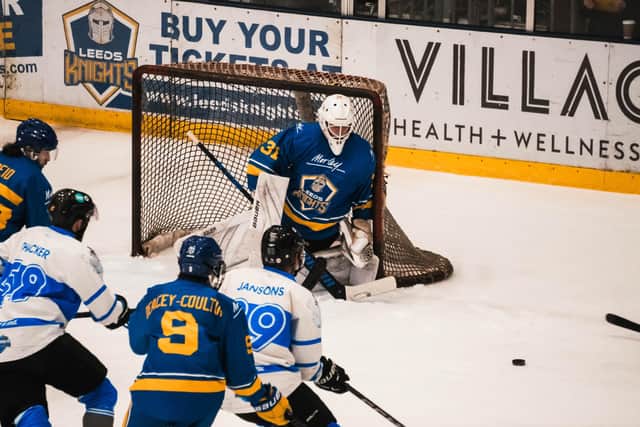 STICKING AROUND: Dan Norton, in action for Leeds Knights 23 against Sheffield last year. Picture: Robert Halls/Knights Media.