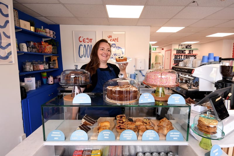 Georgina Edwards, behind the counter, showed off some of the many sweet treats on offer at Little Leeds.