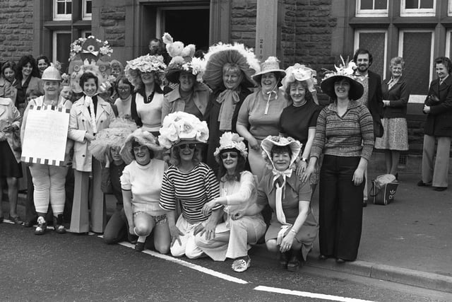 Whitburn Workmens Club and the Grey Horse Public House competed in an Easter bonnet parade and relay race for charity in 1976. Did you take part?