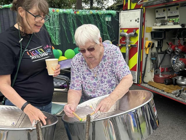 Resident and relative at HC-One’s Greenacres Summer Fayre event