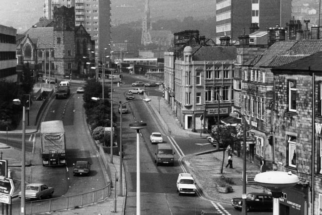 Halifax town centre pictured in August 1981